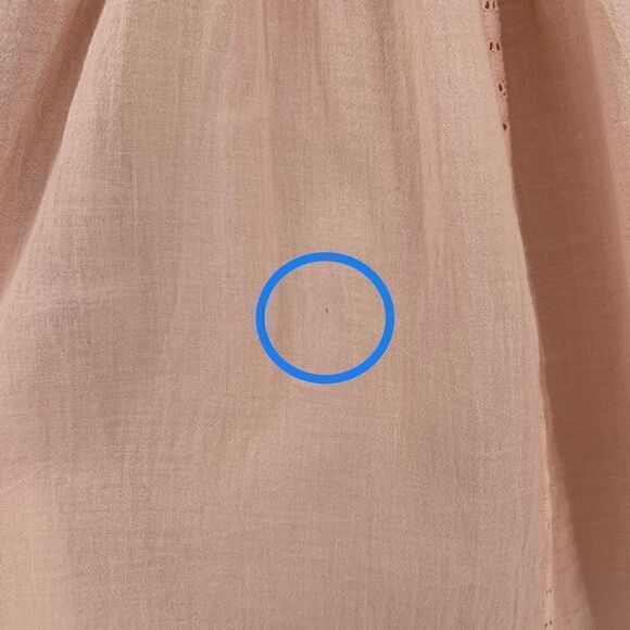 Treasure & Bond Smocked Lace Inset Gauzy Blouse Pink Smoke Women Small NWT - Picture 7 of 11